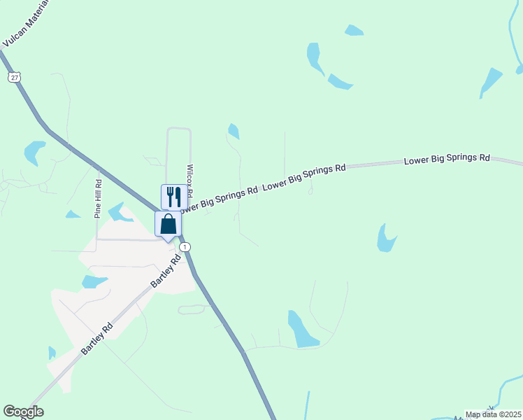 map of restaurants, bars, coffee shops, grocery stores, and more near 142 Lower Big Springs Road in LaGrange
