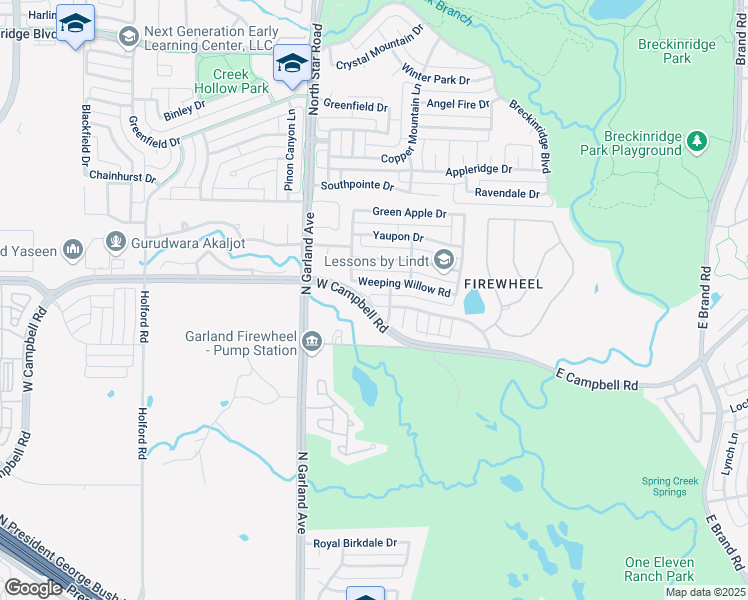 map of restaurants, bars, coffee shops, grocery stores, and more near 709 Water Oak Drive in Garland