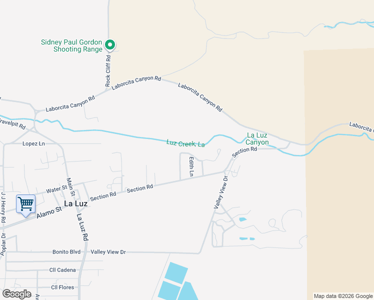 map of restaurants, bars, coffee shops, grocery stores, and more near 16 Arroyo in La Luz
