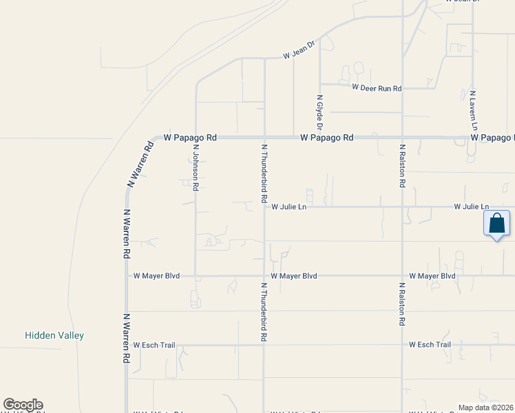 map of restaurants, bars, coffee shops, grocery stores, and more near 11260 North Thunderbird Road in Maricopa