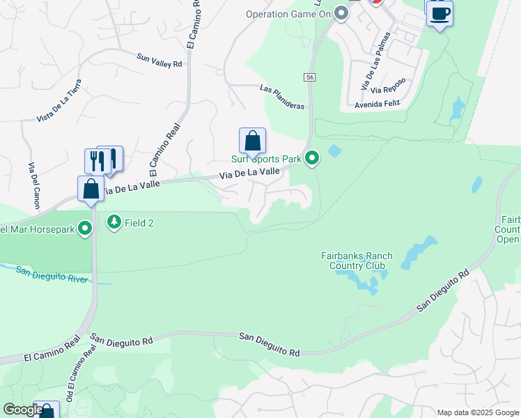 map of restaurants, bars, coffee shops, grocery stores, and more near 14740 Caminito Porta Delgada in Del Mar