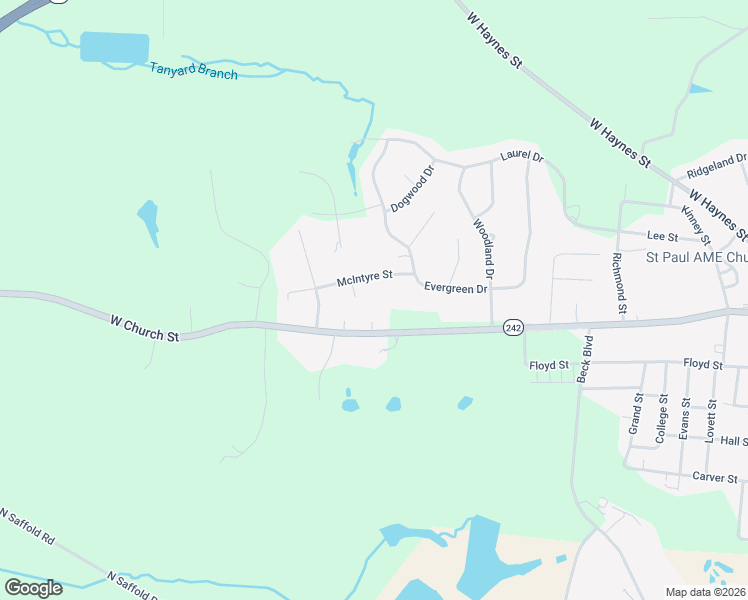 map of restaurants, bars, coffee shops, grocery stores, and more near 757 Robin Road in Sandersville