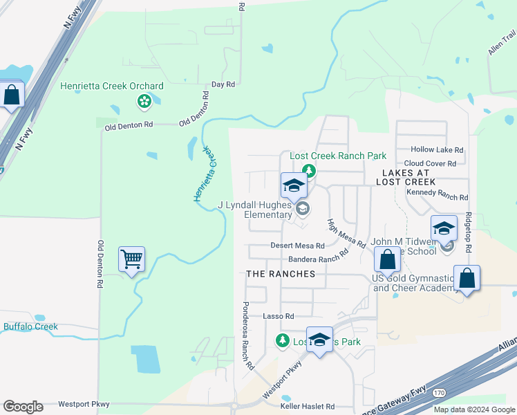 map of restaurants, bars, coffee shops, grocery stores, and more near 3432 Caprock Ranch Road in Roanoke