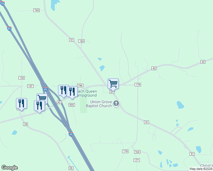 map of restaurants, bars, coffee shops, grocery stores, and more near 11669-11683 County Road 51 in Jemison