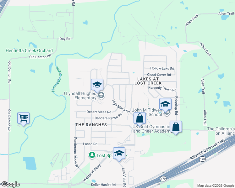 map of restaurants, bars, coffee shops, grocery stores, and more near 13828 Sonterra Ranch Road in Roanoke