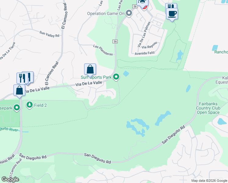 map of restaurants, bars, coffee shops, grocery stores, and more near 4670 Caminito San Sebastian in Del Mar