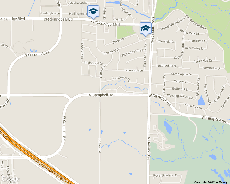 map of restaurants, bars, coffee shops, grocery stores, and more near 1211 Winding Brook Drive in Garland