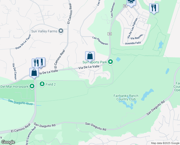 map of restaurants, bars, coffee shops, grocery stores, and more near 4450 Caminito Tecera in Del Mar