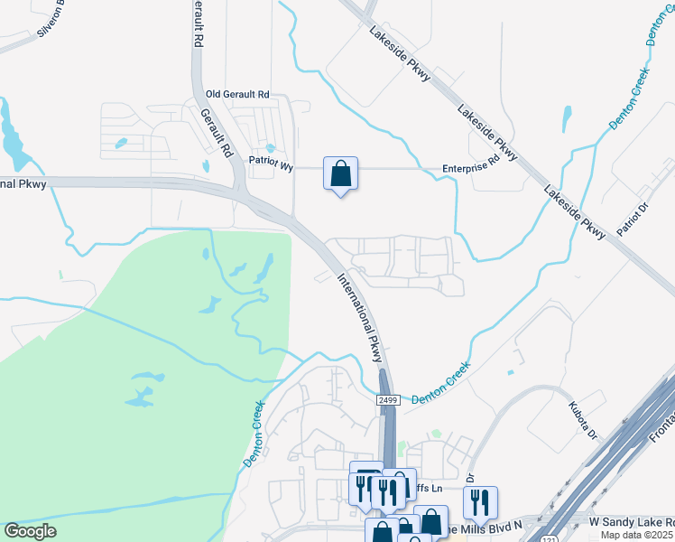 map of restaurants, bars, coffee shops, grocery stores, and more near 3889 Grapevine Mills Parkway in Grapevine