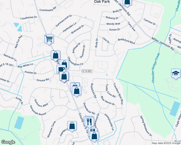 map of restaurants, bars, coffee shops, grocery stores, and more near 505 Crestview Drive in Summerville