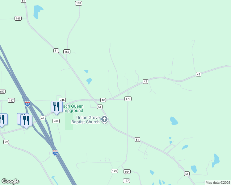 map of restaurants, bars, coffee shops, grocery stores, and more near 13343 County Road 42 in Jemison