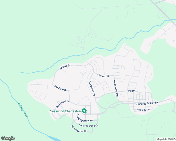 map of restaurants, bars, coffee shops, grocery stores, and more near 257 Oak View Way in Summerville