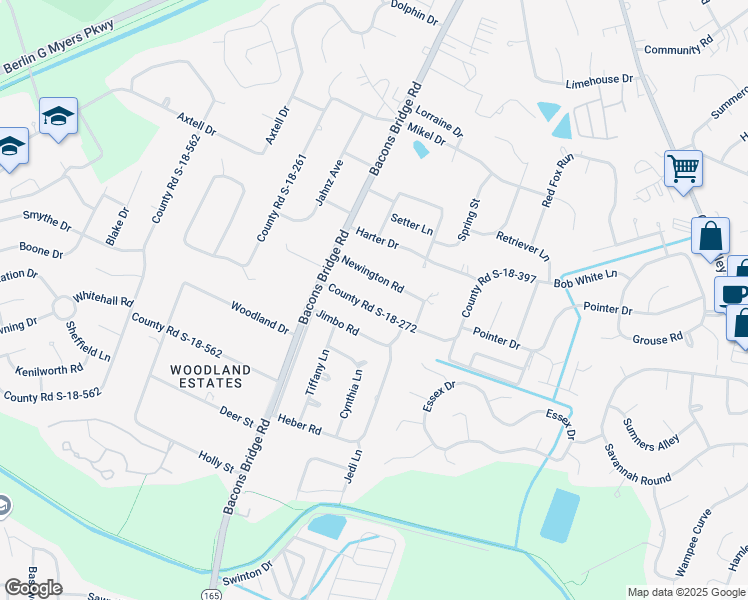 map of restaurants, bars, coffee shops, grocery stores, and more near 113 Live Oak Road in Summerville