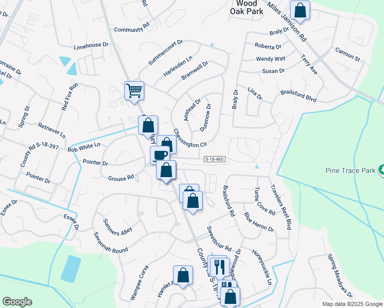 map of restaurants, bars, coffee shops, grocery stores, and more near 306 Crestview Drive in Summerville