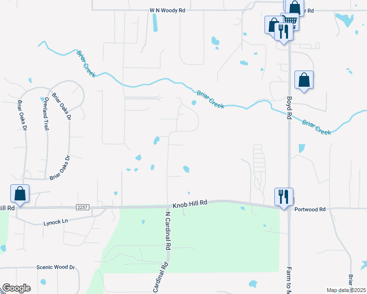 map of restaurants, bars, coffee shops, grocery stores, and more near 3198 North Cardinal Road in Azle