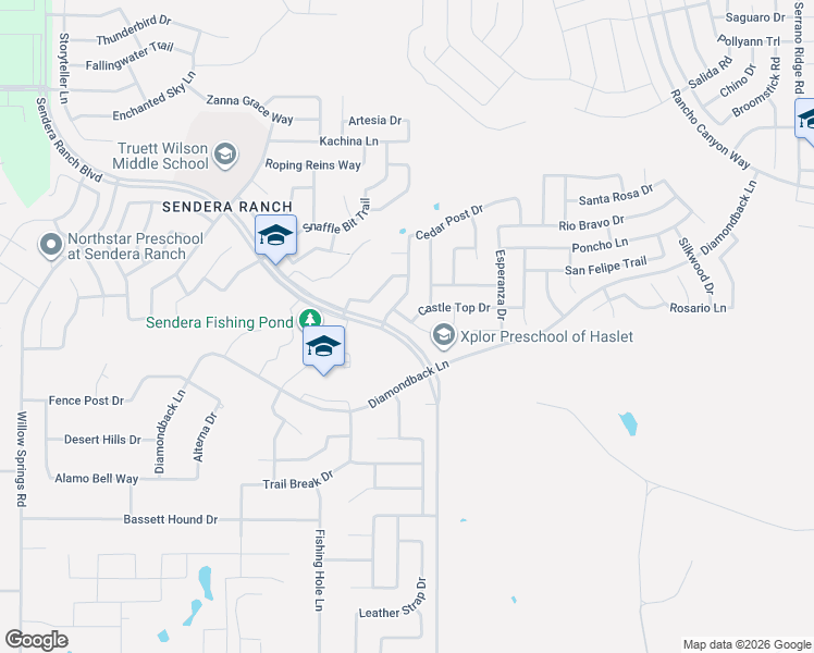 map of restaurants, bars, coffee shops, grocery stores, and more near 14016 Cedar Post Drive in Haslet