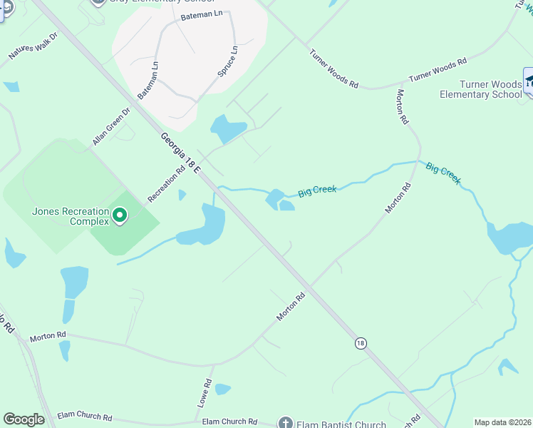 map of restaurants, bars, coffee shops, grocery stores, and more near 553 Georgia 18 in Gray