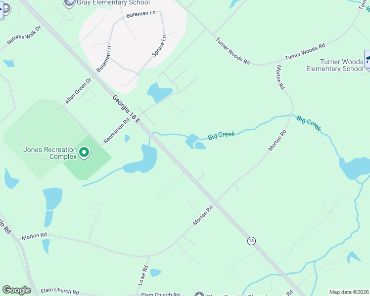 map of restaurants, bars, coffee shops, grocery stores, and more near 553 Georgia 18 in Gray