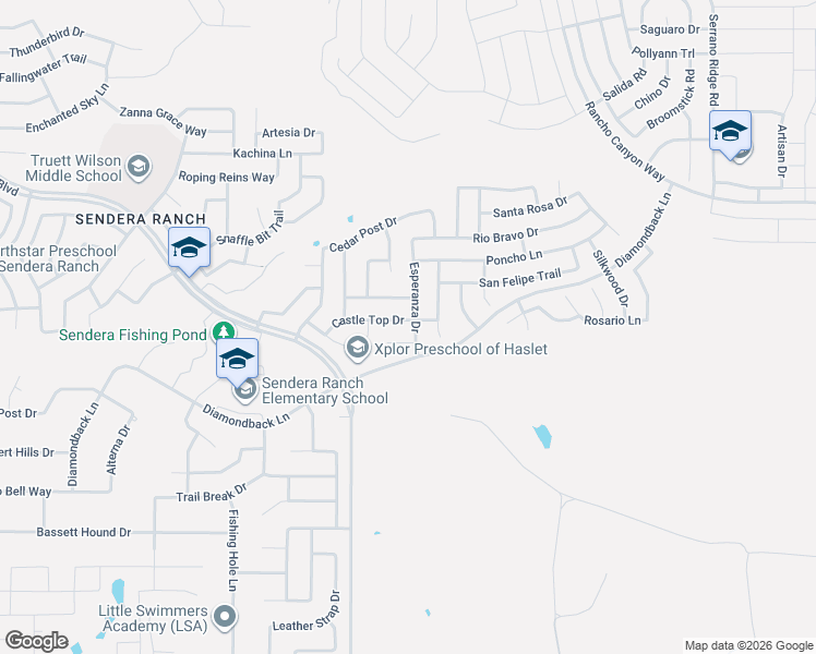 map of restaurants, bars, coffee shops, grocery stores, and more near 1017 Castle Top Drive in Haslet