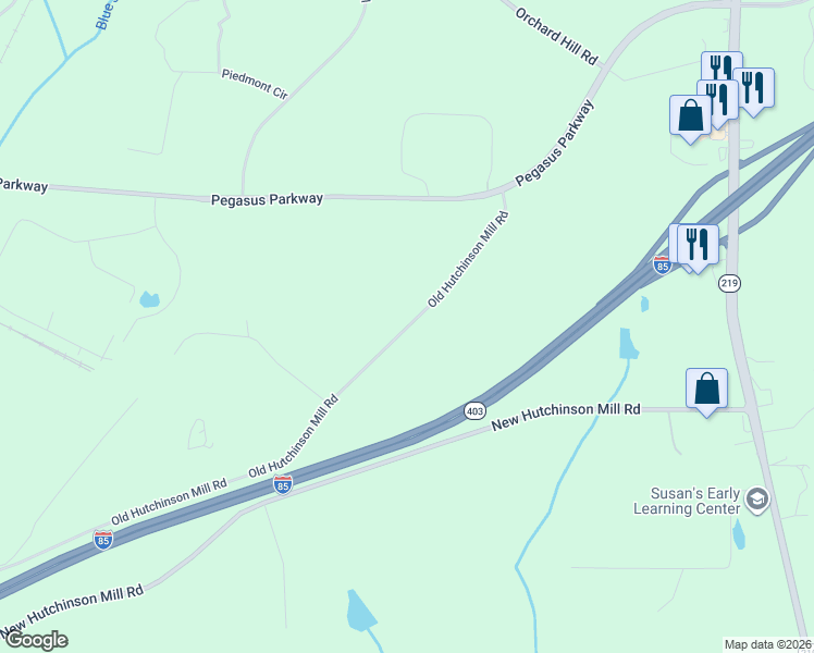 map of restaurants, bars, coffee shops, grocery stores, and more near 352 Old Hutchinson Mill Road in LaGrange