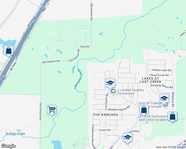 map of restaurants, bars, coffee shops, grocery stores, and more near 3400 Hockley Ranch Road in Roanoke