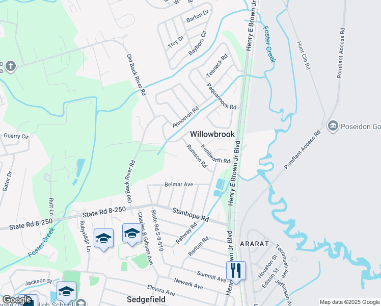map of restaurants, bars, coffee shops, grocery stores, and more near 17 Rumson Road in Goose Creek