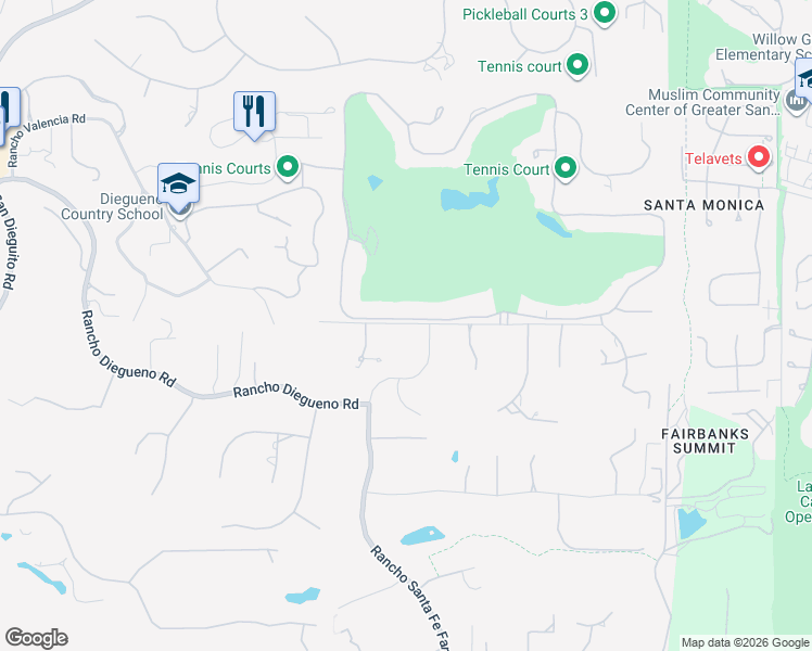 map of restaurants, bars, coffee shops, grocery stores, and more near 6459 Rancho Santa Fe Farms Drive in Del Mar