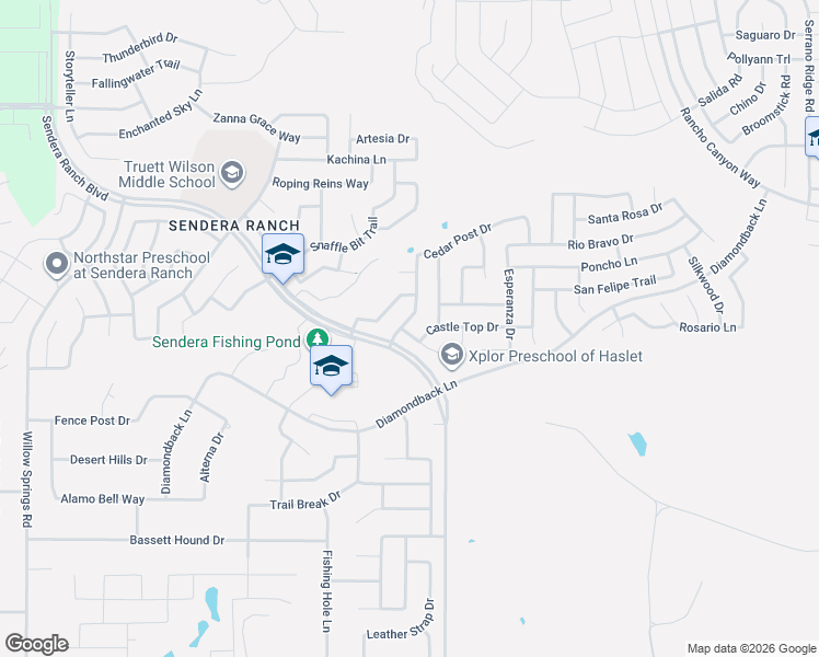 map of restaurants, bars, coffee shops, grocery stores, and more near 14016 Cedar Post Drive in Haslet
