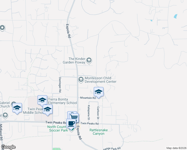 map of restaurants, bars, coffee shops, grocery stores, and more near 14320 Golden Sunset Lane in Poway
