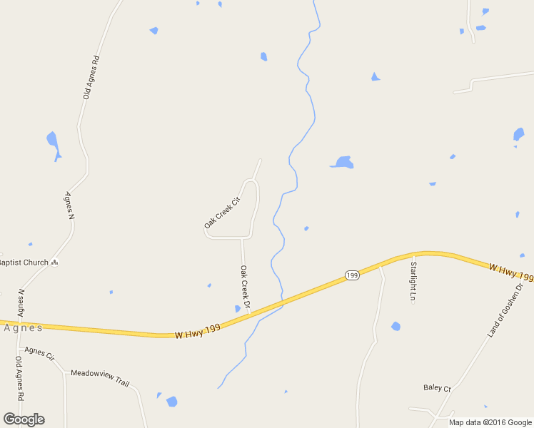 map of restaurants, bars, coffee shops, grocery stores, and more near 216 Oak Creek Circle in Springtown