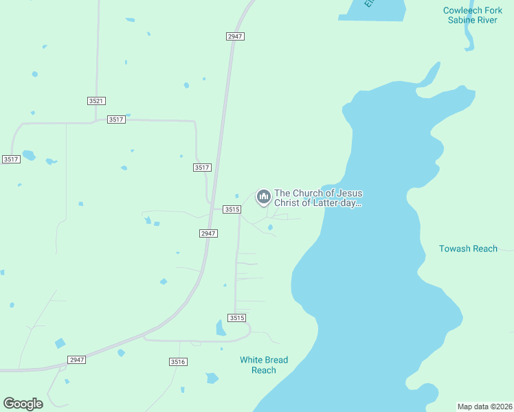 map of restaurants, bars, coffee shops, grocery stores, and more near 5686 County Road 3515 in Quinlan