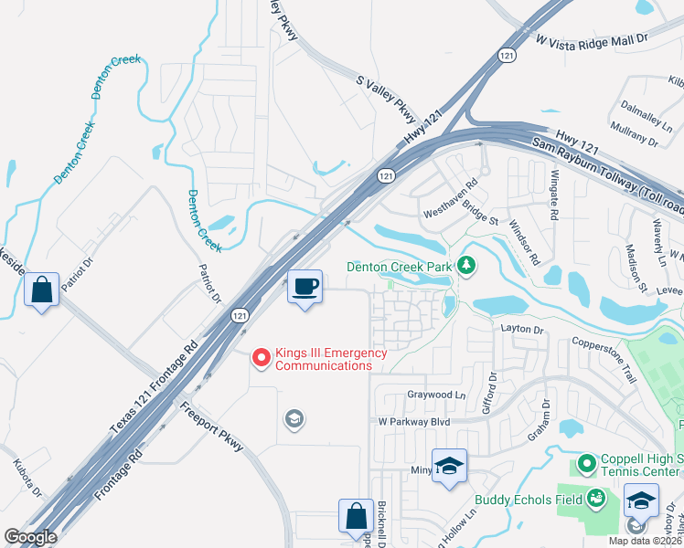 map of restaurants, bars, coffee shops, grocery stores, and more near 717 Rembrandt Court in Coppell