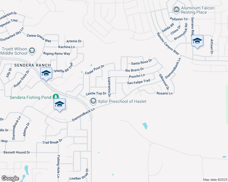 map of restaurants, bars, coffee shops, grocery stores, and more near 14029 Firebush Lane in Haslet