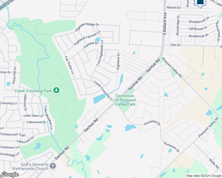 map of restaurants, bars, coffee shops, grocery stores, and more near 300 Highland Valley Court in Wylie