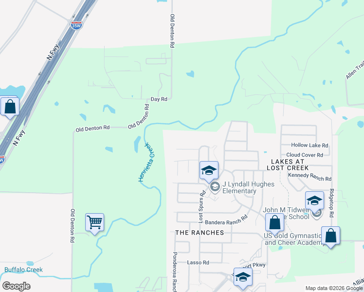 map of restaurants, bars, coffee shops, grocery stores, and more near 3400 Hockley Ranch Road in Roanoke