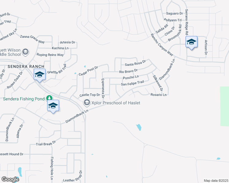 map of restaurants, bars, coffee shops, grocery stores, and more near 14021 Coyote Trail in Haslet