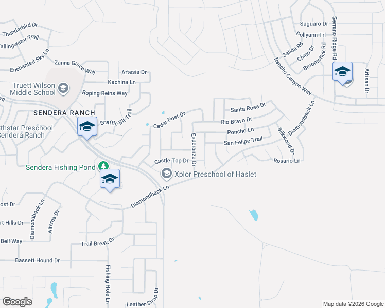 map of restaurants, bars, coffee shops, grocery stores, and more near 14029 Firebush Lane in Haslet