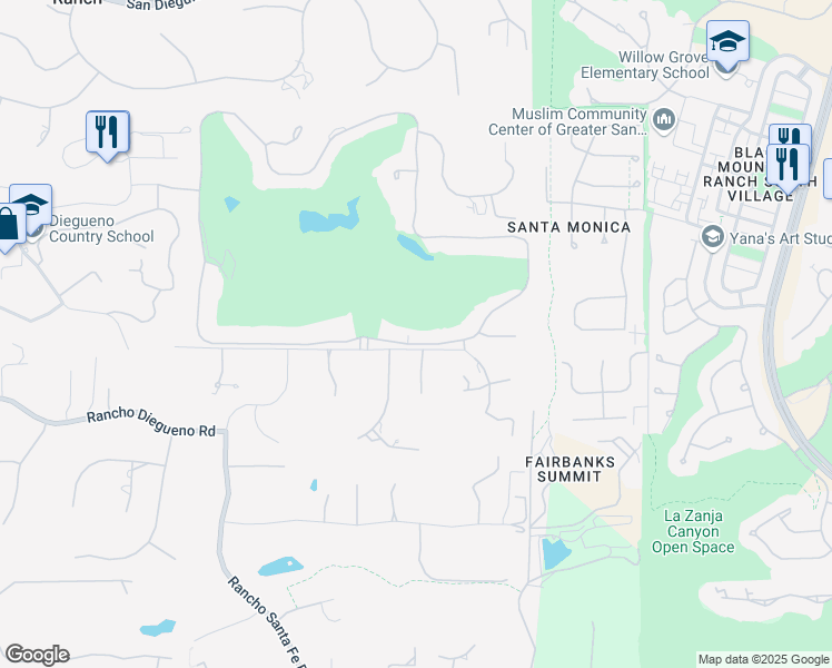 map of restaurants, bars, coffee shops, grocery stores, and more near 6796 Saint Andrews Road in Del Mar