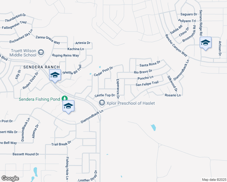 map of restaurants, bars, coffee shops, grocery stores, and more near 1013 Fort Apache Drive in Haslet