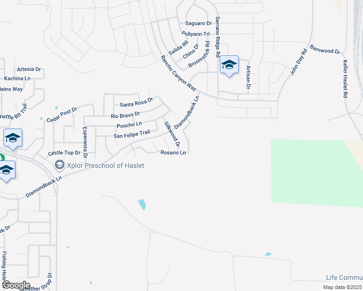 map of restaurants, bars, coffee shops, grocery stores, and more near 14012 Silkwood Drive in Haslet