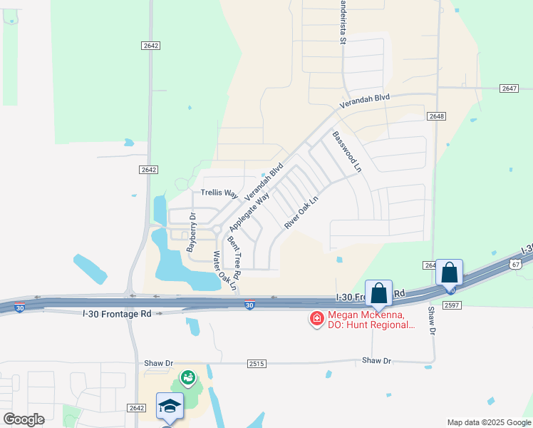 map of restaurants, bars, coffee shops, grocery stores, and more near 1229 Koto Wood Drive in Royse City