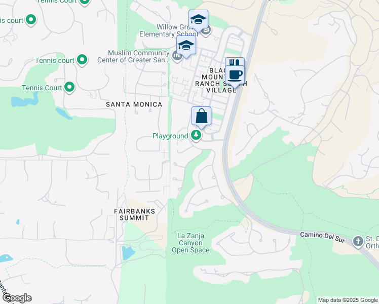 map of restaurants, bars, coffee shops, grocery stores, and more near 7567 Delfina in San Diego