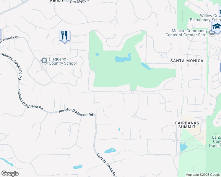 map of restaurants, bars, coffee shops, grocery stores, and more near 8374 Saint Andrews Road in Rancho Santa Fe