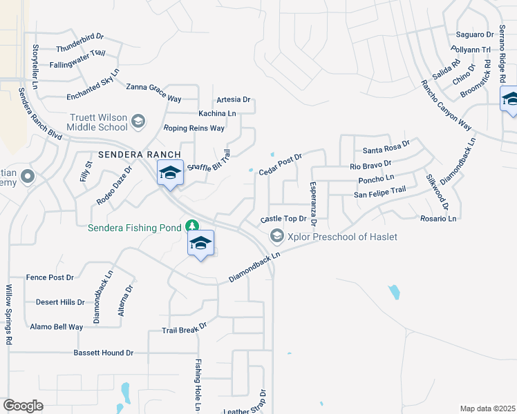 map of restaurants, bars, coffee shops, grocery stores, and more near 14036 Cedar Post Drive in Haslet
