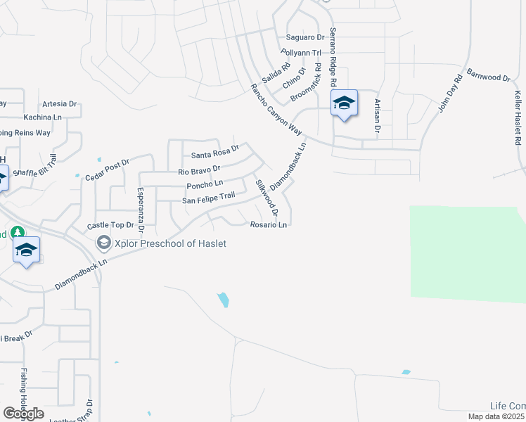 map of restaurants, bars, coffee shops, grocery stores, and more near 14016 Sand Hills Drive in Haslet