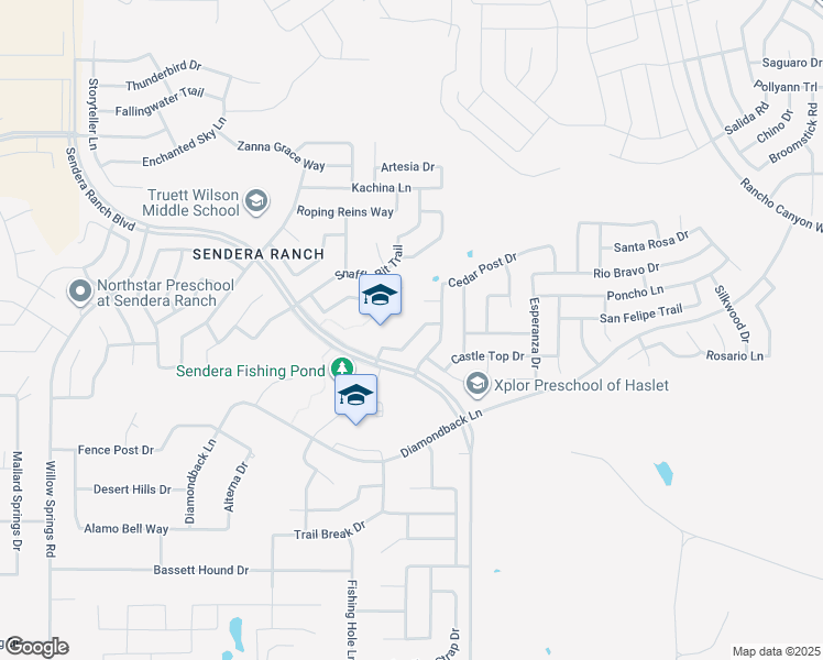 map of restaurants, bars, coffee shops, grocery stores, and more near 14180 Sendera Ranch Boulevard in Haslet