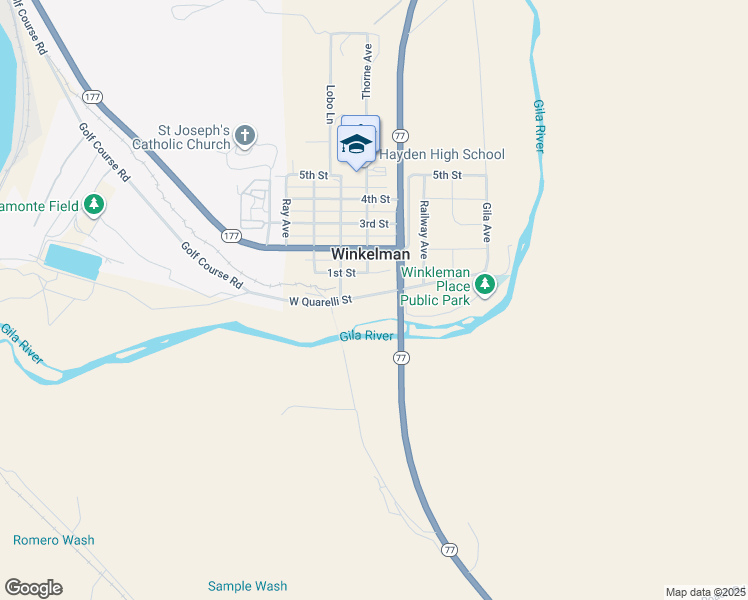 map of restaurants, bars, coffee shops, grocery stores, and more near 123 1st Street in Winkelman