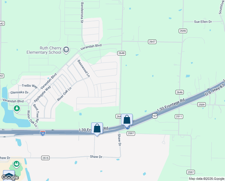 map of restaurants, bars, coffee shops, grocery stores, and more near 2129 Whispering Sage blvd in Royse City