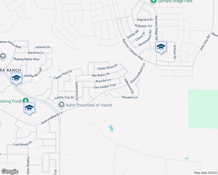 map of restaurants, bars, coffee shops, grocery stores, and more near 765 San Felipe Trail in Haslet