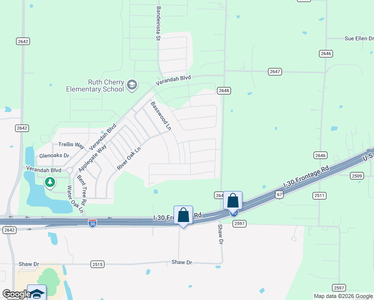 map of restaurants, bars, coffee shops, grocery stores, and more near 1005 Whispering Oak Drive in Royse City